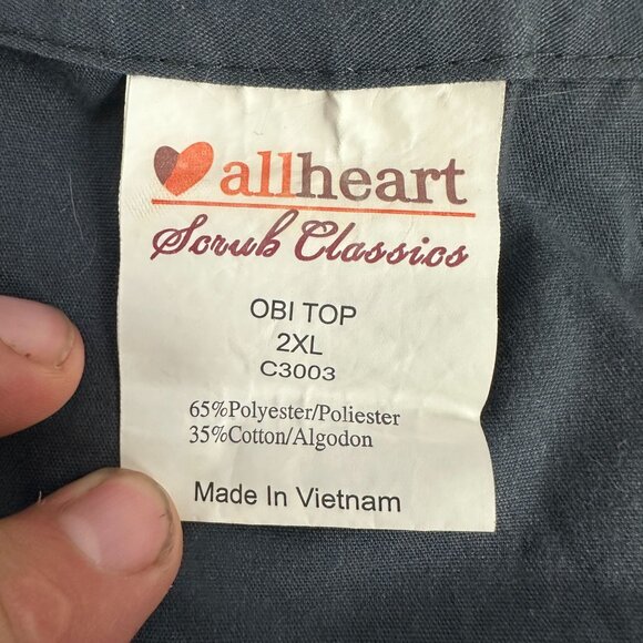 Allheart Scrub Classics Wrap Obi Top Size 2XL Gray Lightweight - Picture 4 of 5